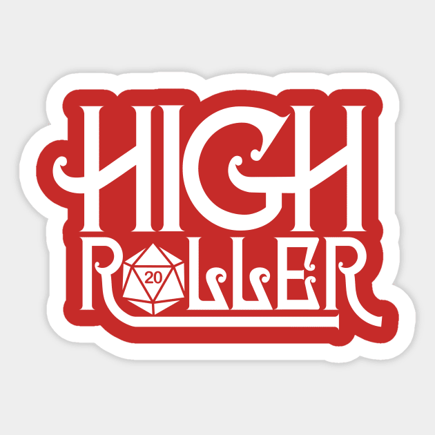 Dungeons and dragons High Roller - Crit Hit D20 Dice Tee Sticker by RetroReview